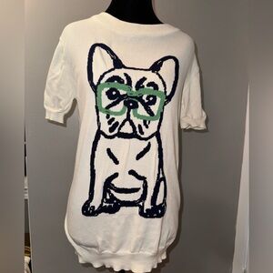 Women's Cream French Bulldog Knit Tee from OXKnit.